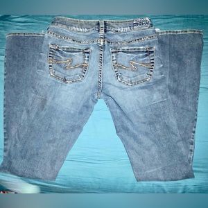 Silver Aiko Jeans Size 25/33, Bootcut - Broken in and Comfy w Lots of Life Left!